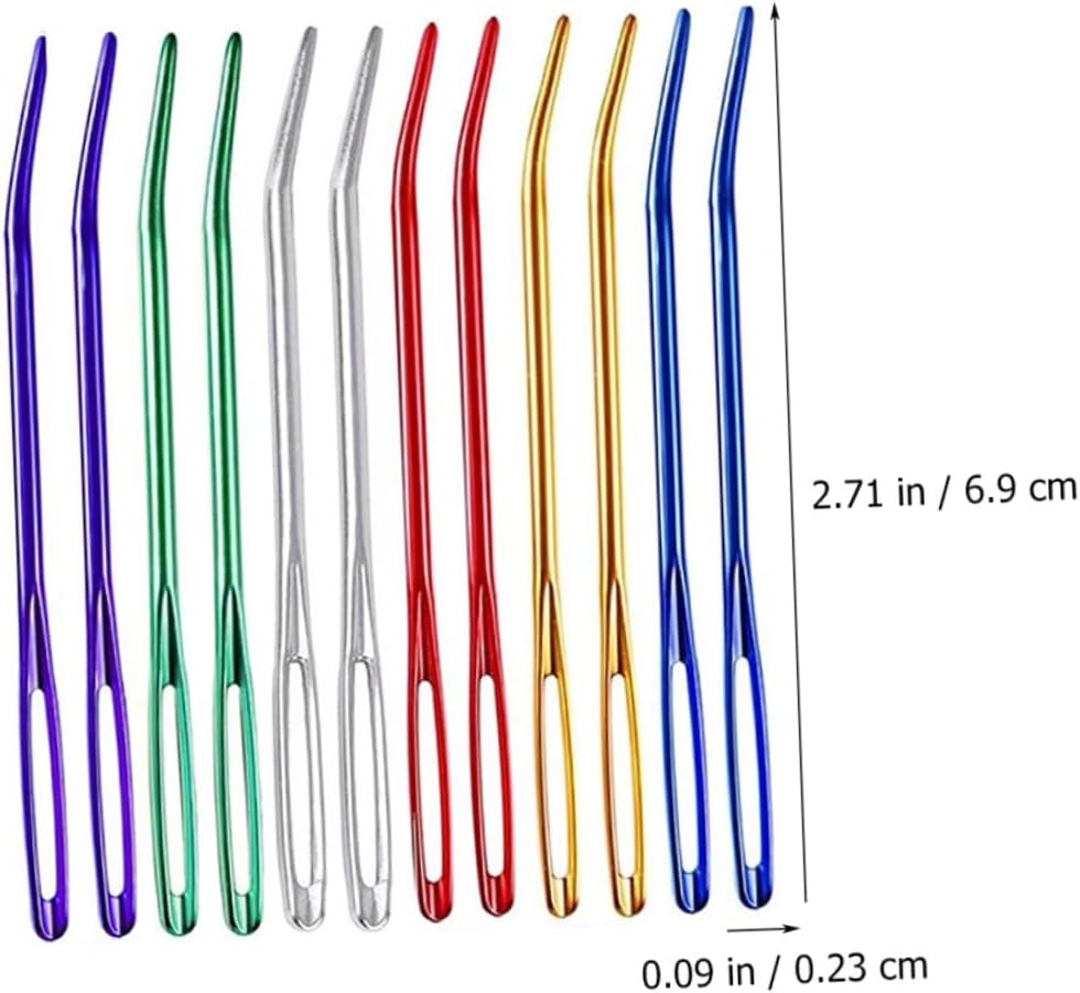 SEWACC 12pcs Multi-Function Safety Yarn Needles and Compact Wear-Resistant Darning Needles for Knitting and Hand Sewing, Mixed Colors, Professional Craft Supplies for Yarn Random Color
