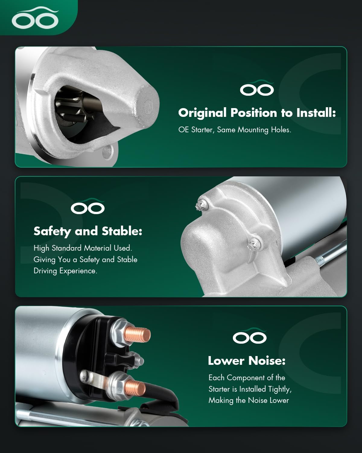 SCITOO Starter Motor fit for Chevrolet for Aveo 2004-2008,for Chevrolet for Aveo5 2006-2008 Replacement Starter SDR0350