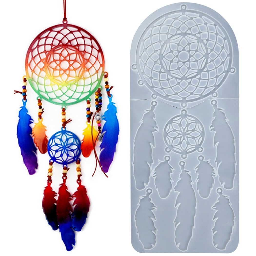 Moule en époxy plume pour décoration murale et pendentif en silicone
