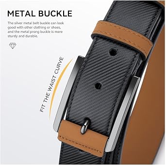 VANNANBA Men's Genuine Leather Belt - 1.5 Inch Width, Zinc Buckle, Casual & Dress Belt, Gift For Men - View #5