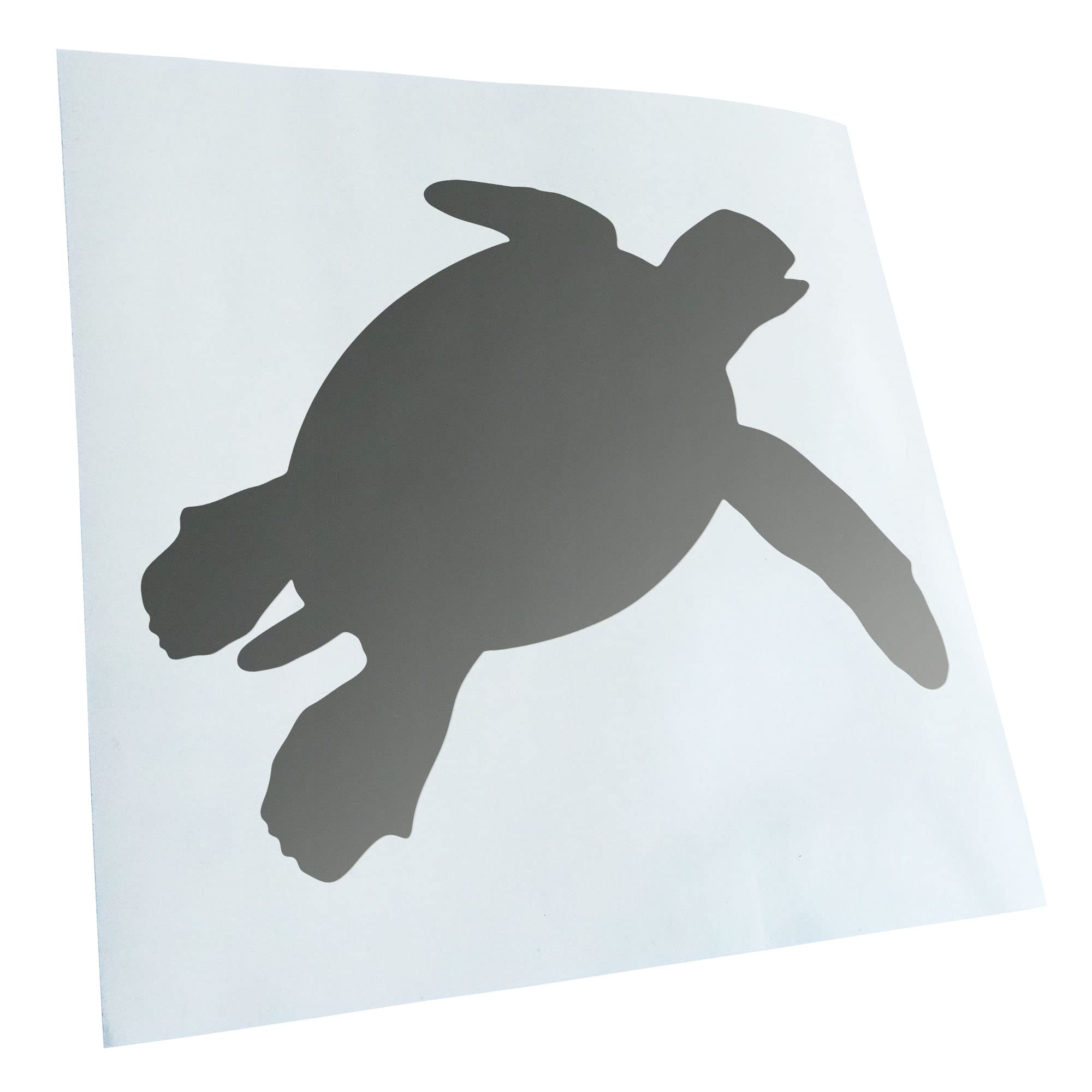Kiwistar - Car Sticker - Silver - 50 x 42 cm Turtle Silhouette Sticker for Car, Laptop, Bicycle, Truck, Motorcycle, Multicoloured JDM Decal Racing