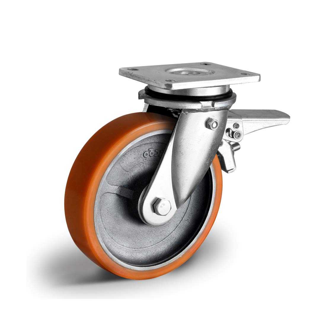Lenkrolle mit Bremse im Vorlauf Durchmesser 125 mm - Serie I2U5 Doppelkugellager