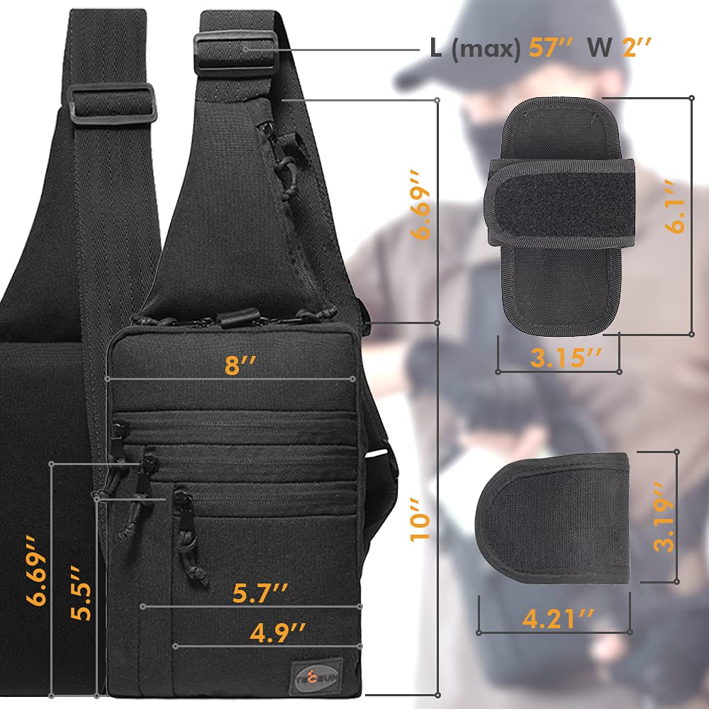 Buy TECEUM Tactical Bag Shoulder Sling Bag for Concealed Carry of