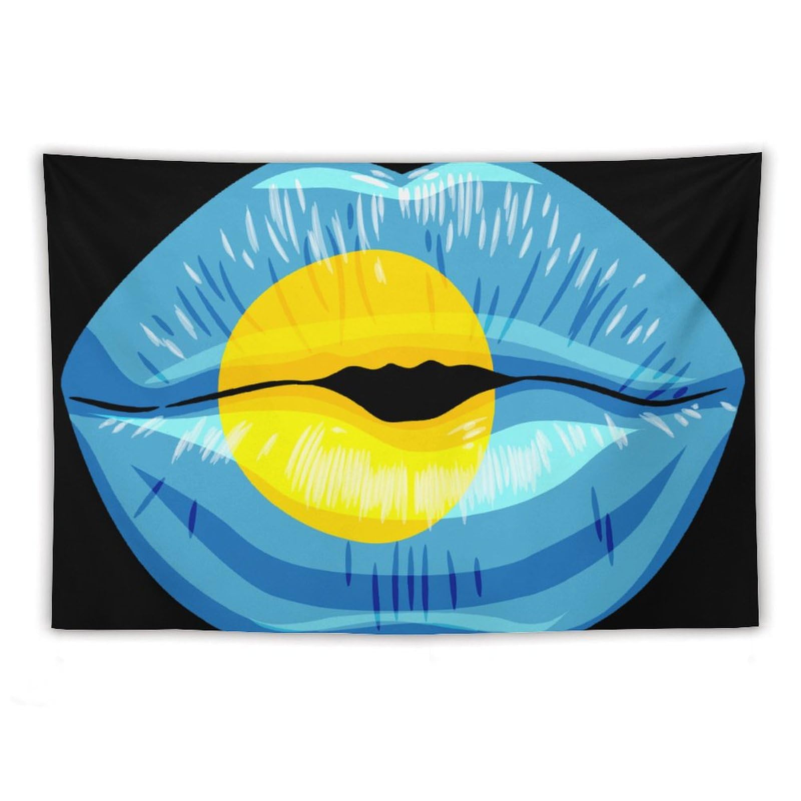 XingFox Palau Flag Lips Tapestry Wall Hanging, National Flag Art Wall Decoration Tapestry, For Bedroom Living Room Dorm Home Decoration, 60"x90"