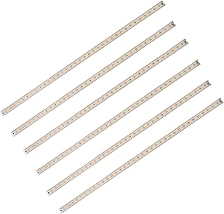 6 Pack Wooden Ruler,Natural Wood Stick Rulers with Hang Hole Metal Tips, 36 Inches Yardstick Ruler Meter Stick for Classroom,School,Clothing Measuring, Office,Engineers, Architects,2 Scales