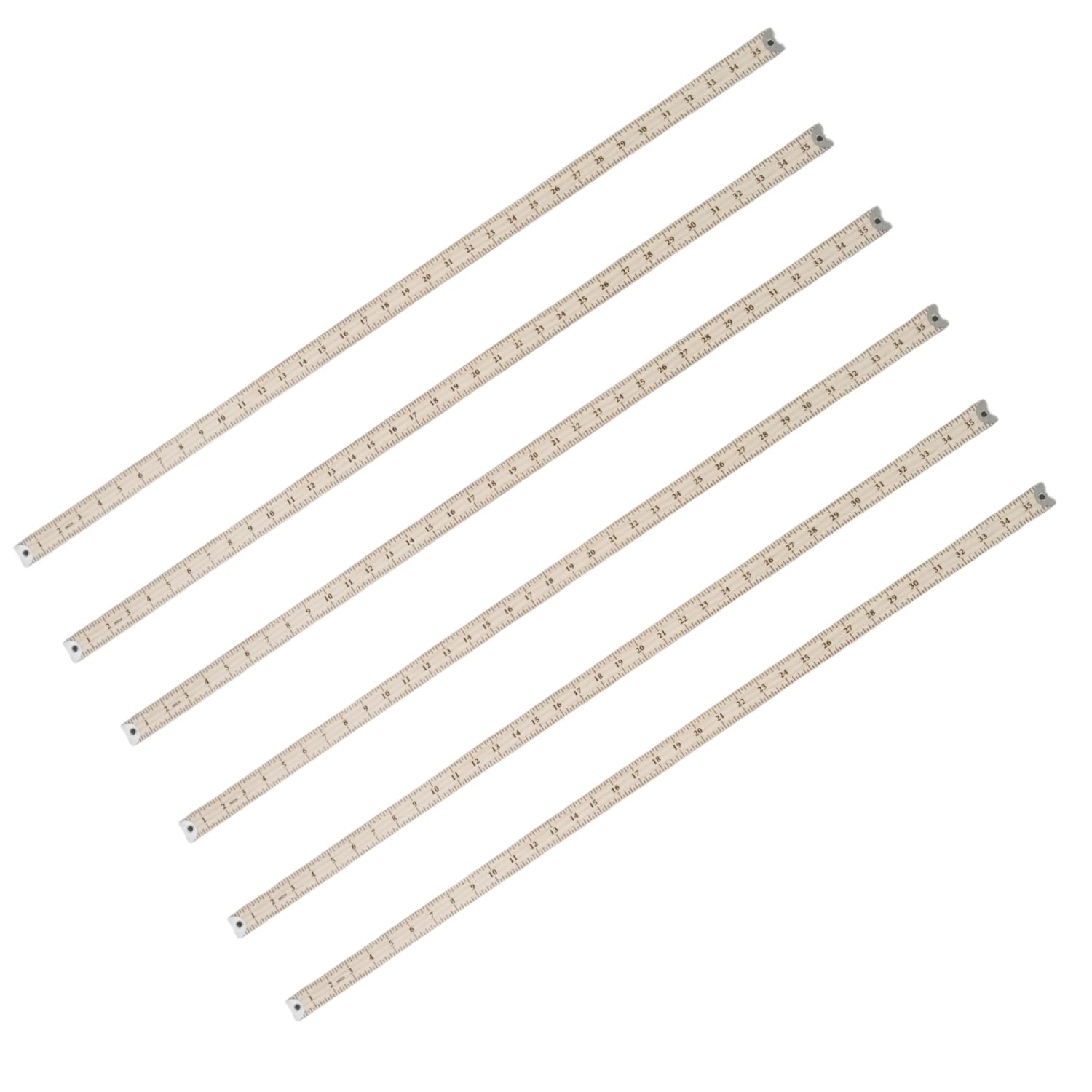 yrlfiot 6 Pack Wooden Ruler,Natural Wood Stick Ruler with Hang Hole Metal Tips, 36 Inches Yardstick Ruler Meter Stick for Classroom,School,Clothing Measuring, Office,Engineers, Architects,2 Scales