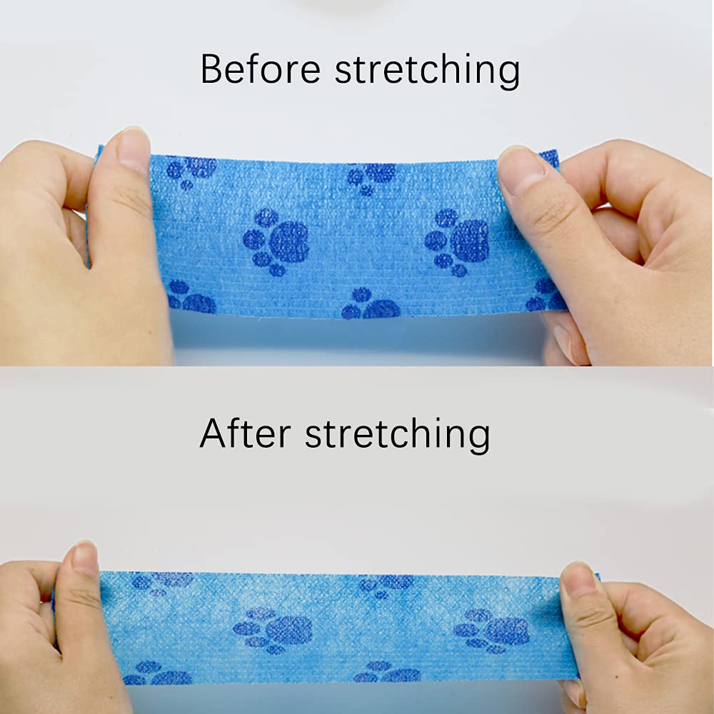 Bandage Auto-adhésif Aloces 8 Rouleaux – 5 Cm X 4,5 M, Motif, élastique, Pour Humains Et Animaux (chiens, Chats)