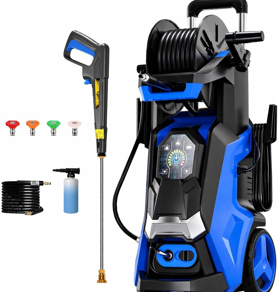Pressure Washer Power Washer with Touch Screen and Foam Cannon, 5000PSIIMAX, High Pressure Cleaning Machine for Cars, Fences, Patios, Decks and Driveway
