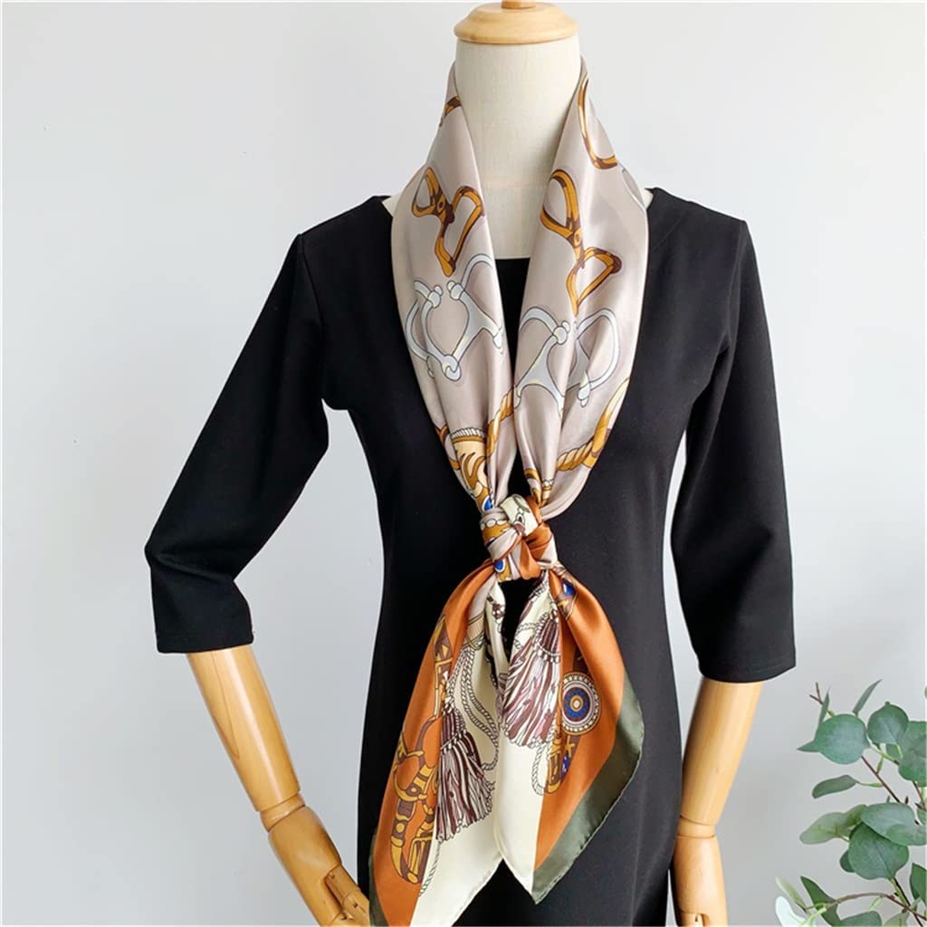 BATLAM Pañuelo de Seda de Seda para Mujer, Bufanda Cuadrada Grande de Primavera y otoño, Chal de Bufanda de Seda de Morera (Color : A, Tamaño : One Size) (A One Size)