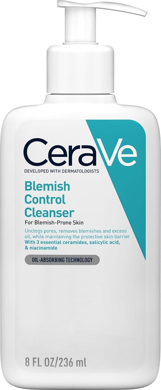 CeraVe Blemish Control Face Cleanser with 2% Salicylic Acid & Niacinamide for Blemish-Prone Skin 236