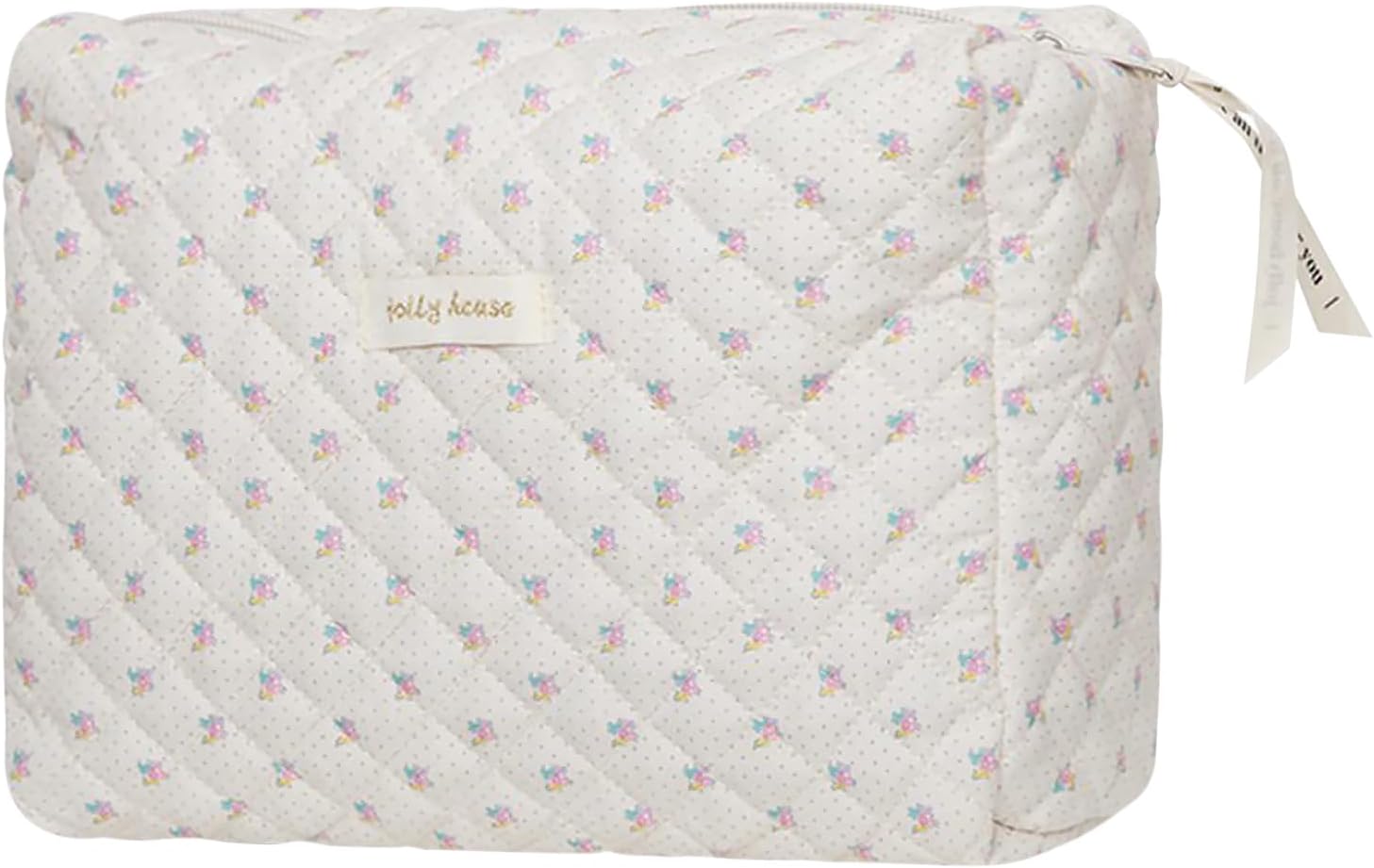 YSONG Makeup Cosmetic Bag,Cotton Large Travel Organizer Toiletry Bag for Women for Toiletries Accessories Brushes