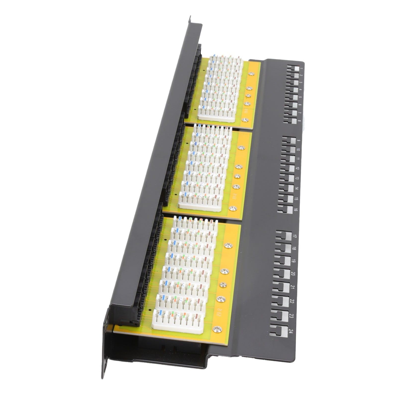 24 Port Vertical Punchdown CAT6 Patch Panel 19 inch Network UTP & Cable Management