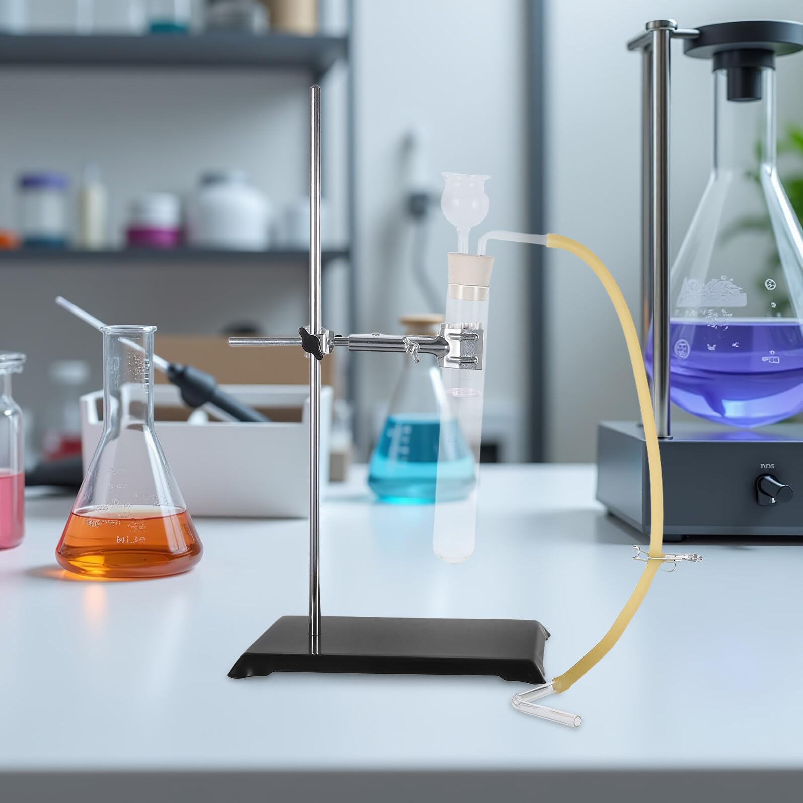 PRETYZOOM Appareil à Hydrogène pour Laboratoire Éducatif, Production Facile et Sécurisée de Gaz, Matériel Pédagogique en Plastique et Fer pour Démonstrations Scolaires
