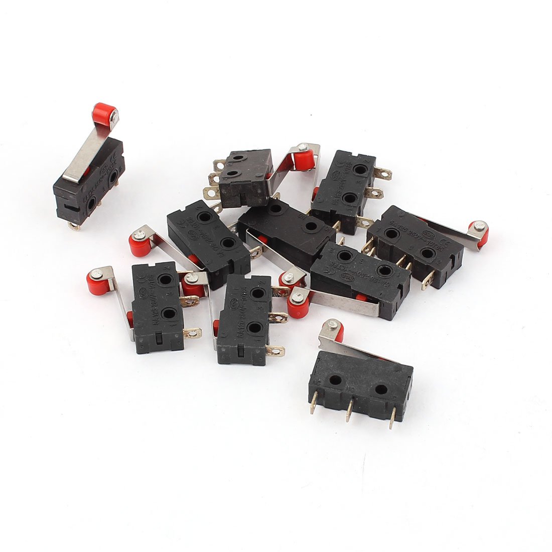 FQJYXWEWL Replacement Parts AC 5A 250V 3 Terminals SPDT Roller Arm Micro Limit Switch 10 Pcs