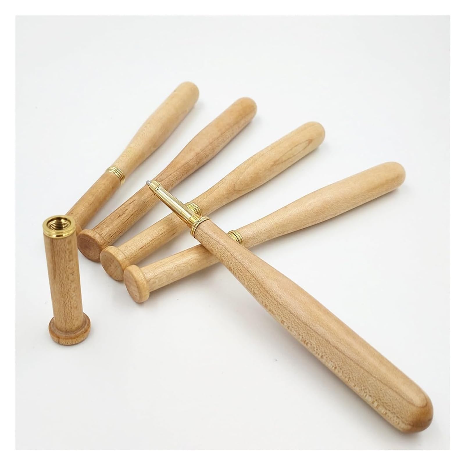 Penne a Sfera, Penne Roller a Inchiostro Nero da 0,5 mm in Legno d'Acero, Penne a Inchiostro Gel da Baseball, Penne Neutre Leggere e dalla Scrittura fluida