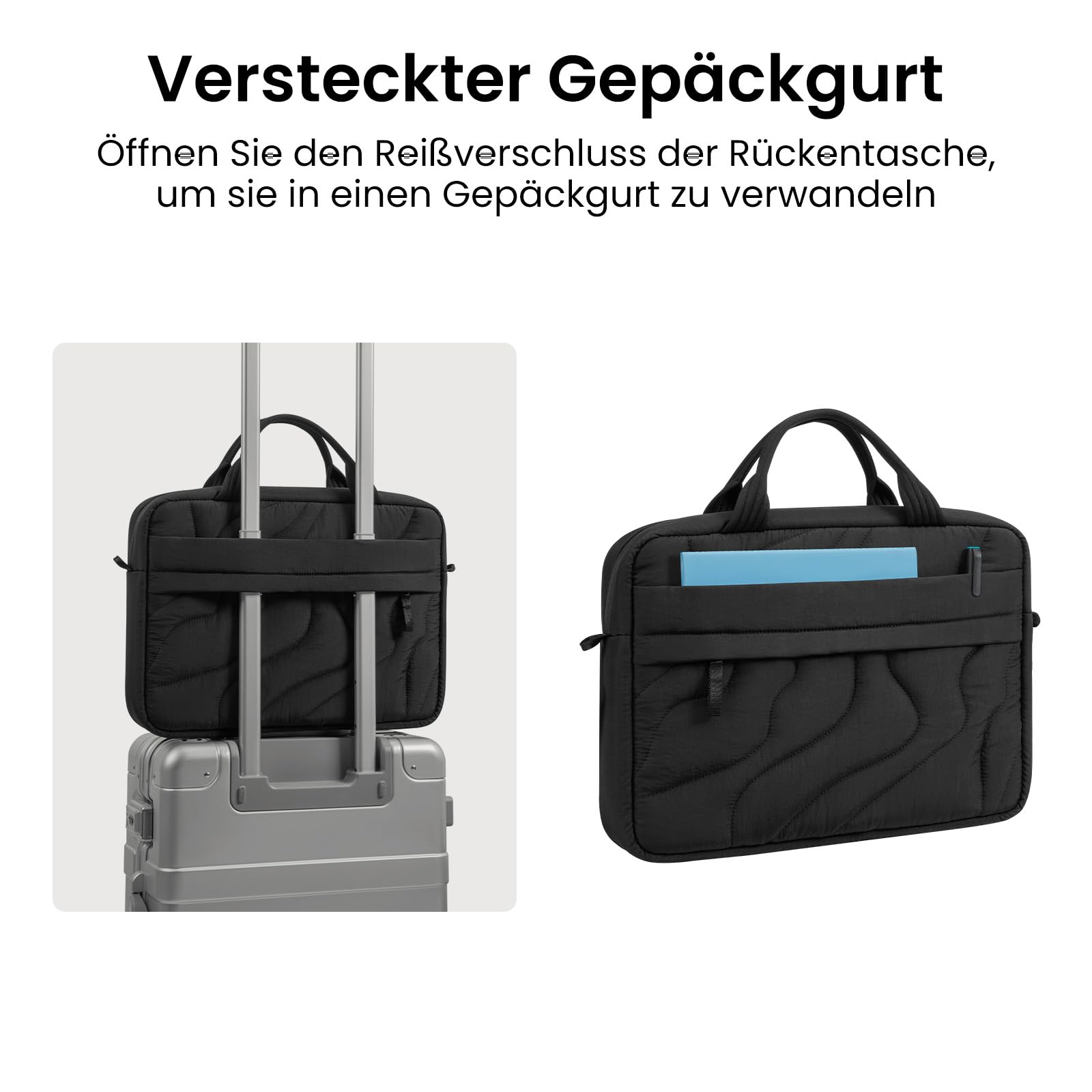 tomtoc Laptoptasche 16 Zoll, Puffy Laptop Tasche für Damen, Leichte Laptoptasche für 16 Zoll MacBook Pro M5 Pro/Max M4, Modische Laptophülle Arbeitstasche Aktentasche Handtasche für Tägliches Pendeln