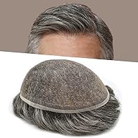 Vista 86 de Toupee para hombres, pieza de cabello completo suizo de encaje para hombre, sistema de reemplazo de cabello humano real para hombres, nudos