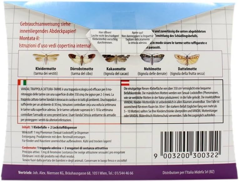 VANDAL Kleider-Mottenfalle: Effektiver Schutz für Ihre Kleidung!