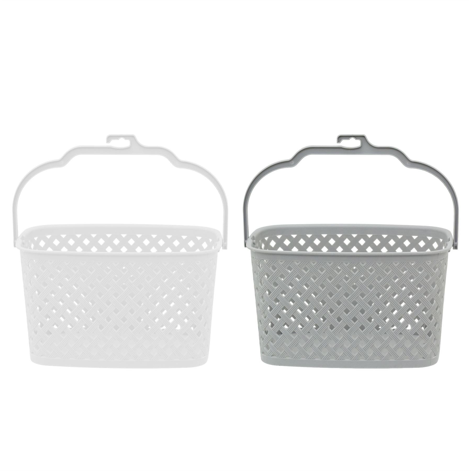 Carousel Home Colour Varies Pack Of 2 Plastic Washing Line Peg Baskets With Hook | Hanging Clothes Peg Holders With Drainage Holes For Indoor And Outdoor Laundry Use