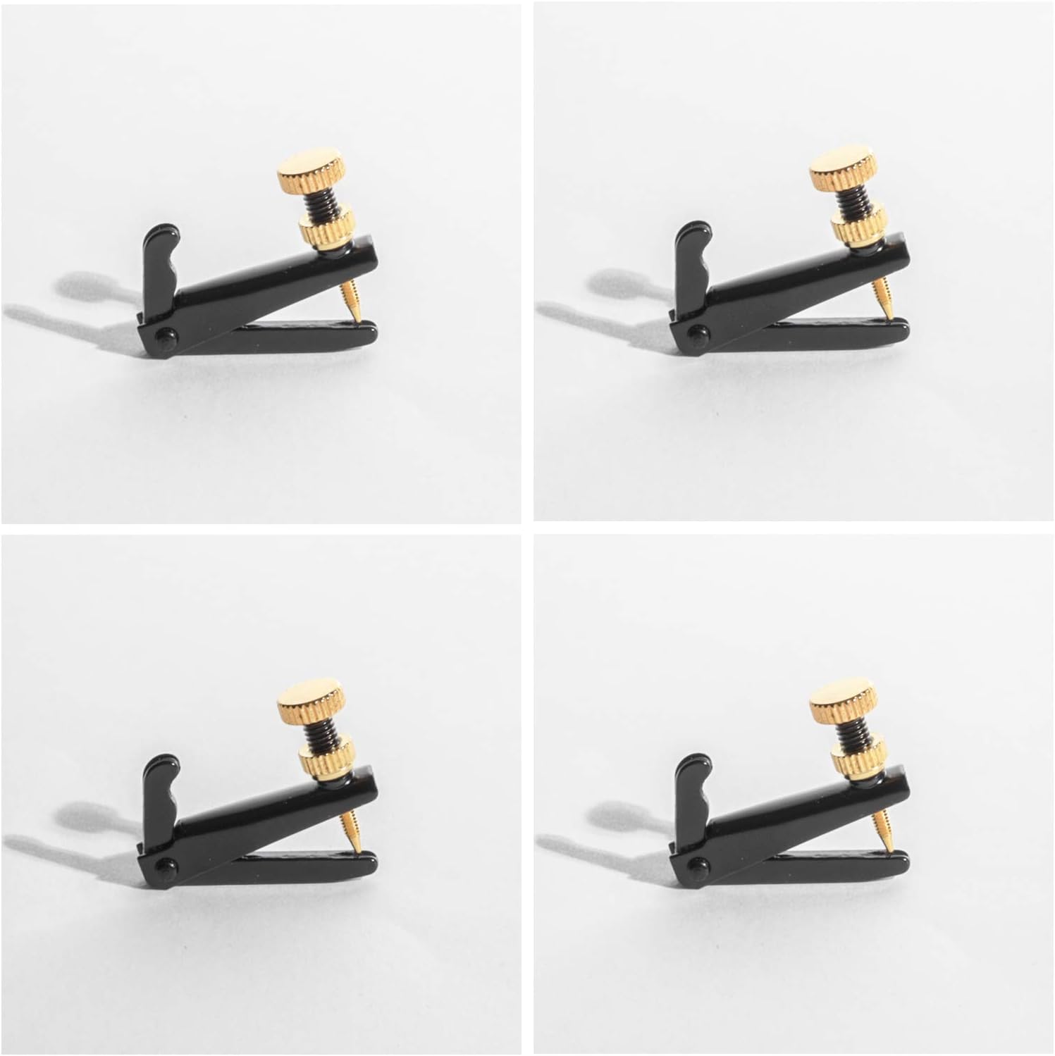 MI&VI Violin Fine Tuners Stainless Steel Adjusters, Black/Gold 4Pcs (1/21/4 Size) BigaMart