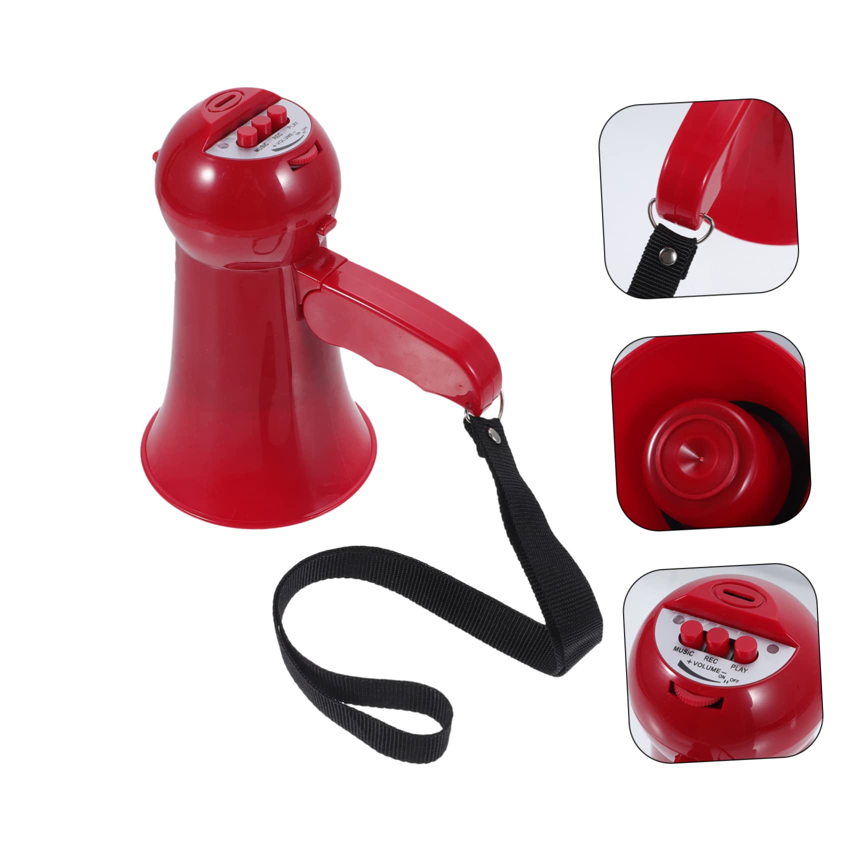Mini Megafono Portatile Rosso Leggero con Controllo Volume e Tracolla