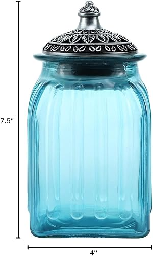 Miniatura 46 de SOCOSY Tarro de cristal transparente vintage para dulces con tapa, tarro de nueces, caja de joyería, tarros de dulces de boda, tarros de bufé