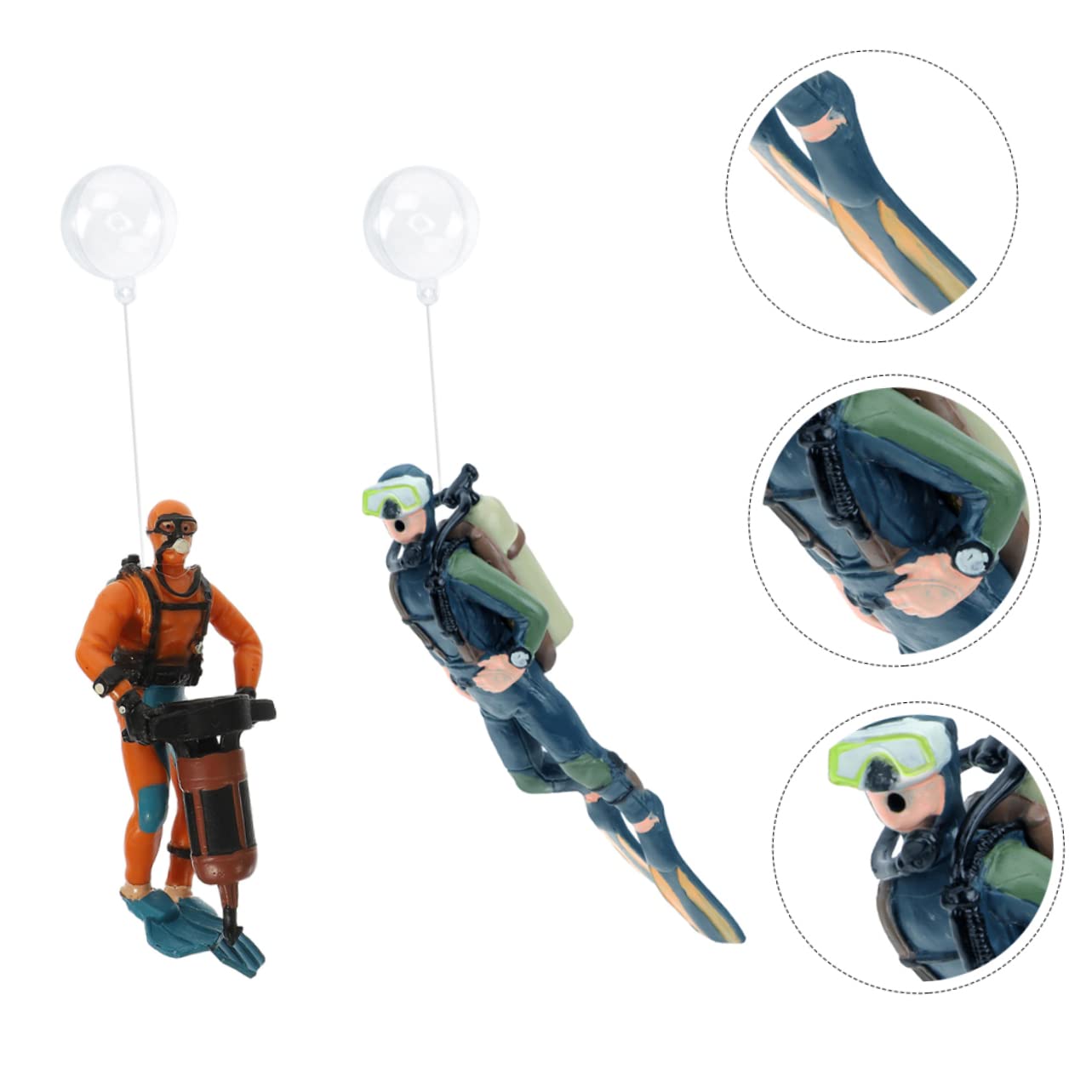 BESPORTBLE 8 Pièces Plongeur d'aquarium décor de Figurine d'action d'aquarium Ornements Miniatures Accessoires d'aquarium décor de Plongeur de Simulation Ménage Modèle Pierre décorer