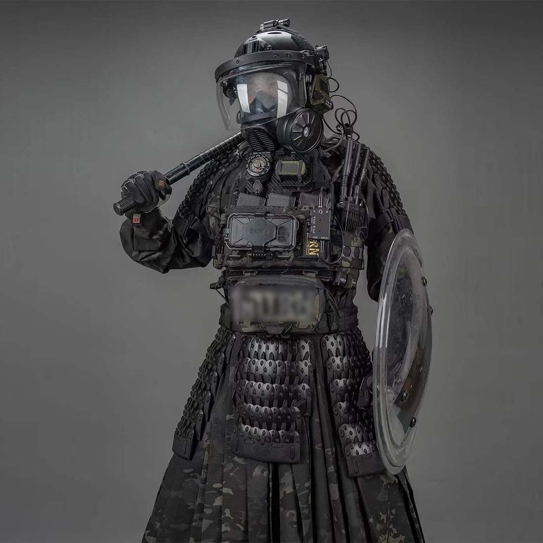 AYAY Samurai Taktische Rüstung, Taktische Rüstung Komplettes Set - Beinhaltet 2X Schulterpolster + 1x Leistenpolster + 2X Rockschutz (ohne Weste)
