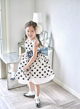 ドレスコ　DRESCCO キッズ　ドットドレス　120(7号) 現行モデル Amazon | [DRESCCO] ゴールドブラックフロッキードットドレス