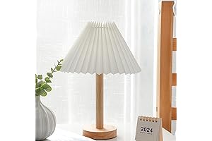 Cozy Illumination with a Pleated Touch: Your Bedside Companion