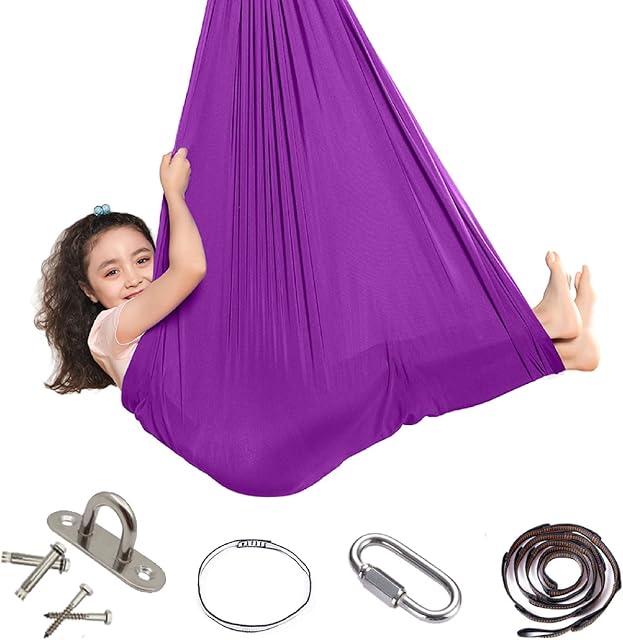 Sensory Therapy Swing Hammock Toys - Indoor Outdoor Yoga Hammocks Cuddle Pod Swings Chair for Over 3 Year Old Autism Adults Children Kids Boys Girls with ADHD, SPD, Aspergers and Other Special Needs