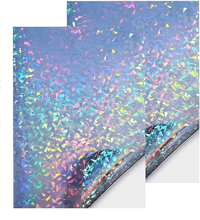 SUNBIRD Holographic Crystal Self Adhesive Lamination Sticker Paper Wrap Sticker for Laptop Bike Car Table Mobile Phones car wrap Vinyl (12 X 48 Inch, Holographic Vinyl) 4