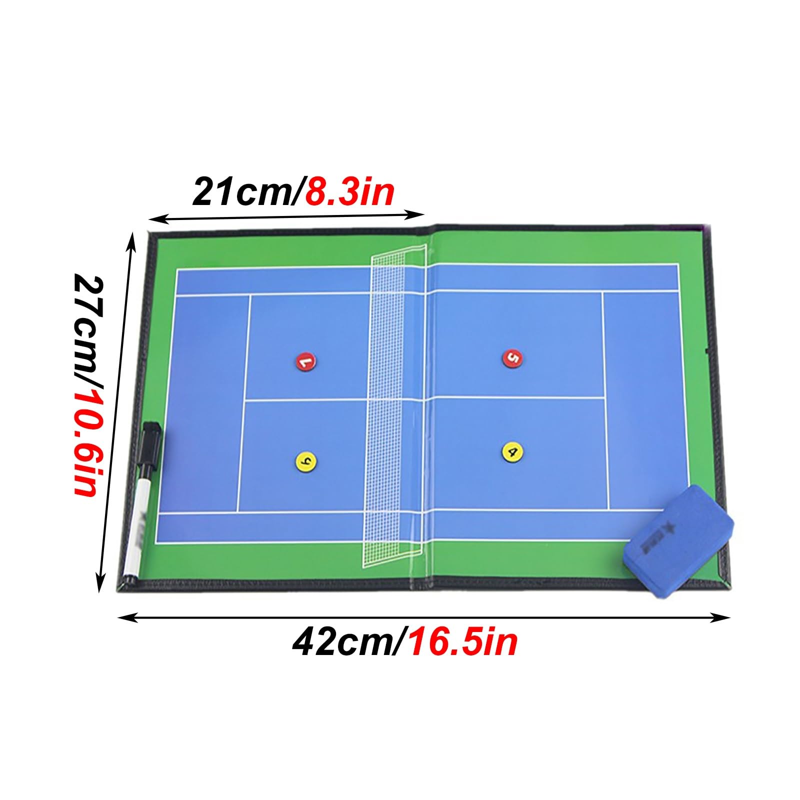 Pizarra Tactica Entrenador Tenis, Tableros de Entrenamiento de Tenis, Diseño Plegable, Completa con Accesorios, Portátil, para Entrenamiento