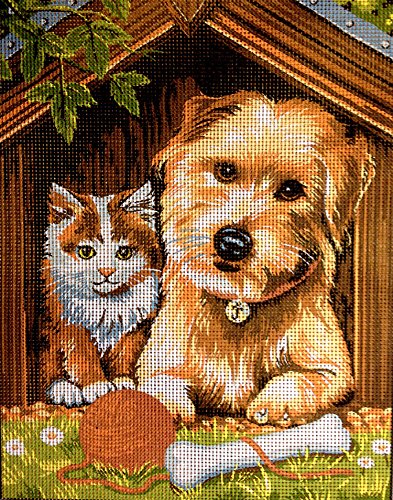 Hudemas Needlepoint Kit Best friends 7.9"x9.8" 20x25cm printed canvas cod.434