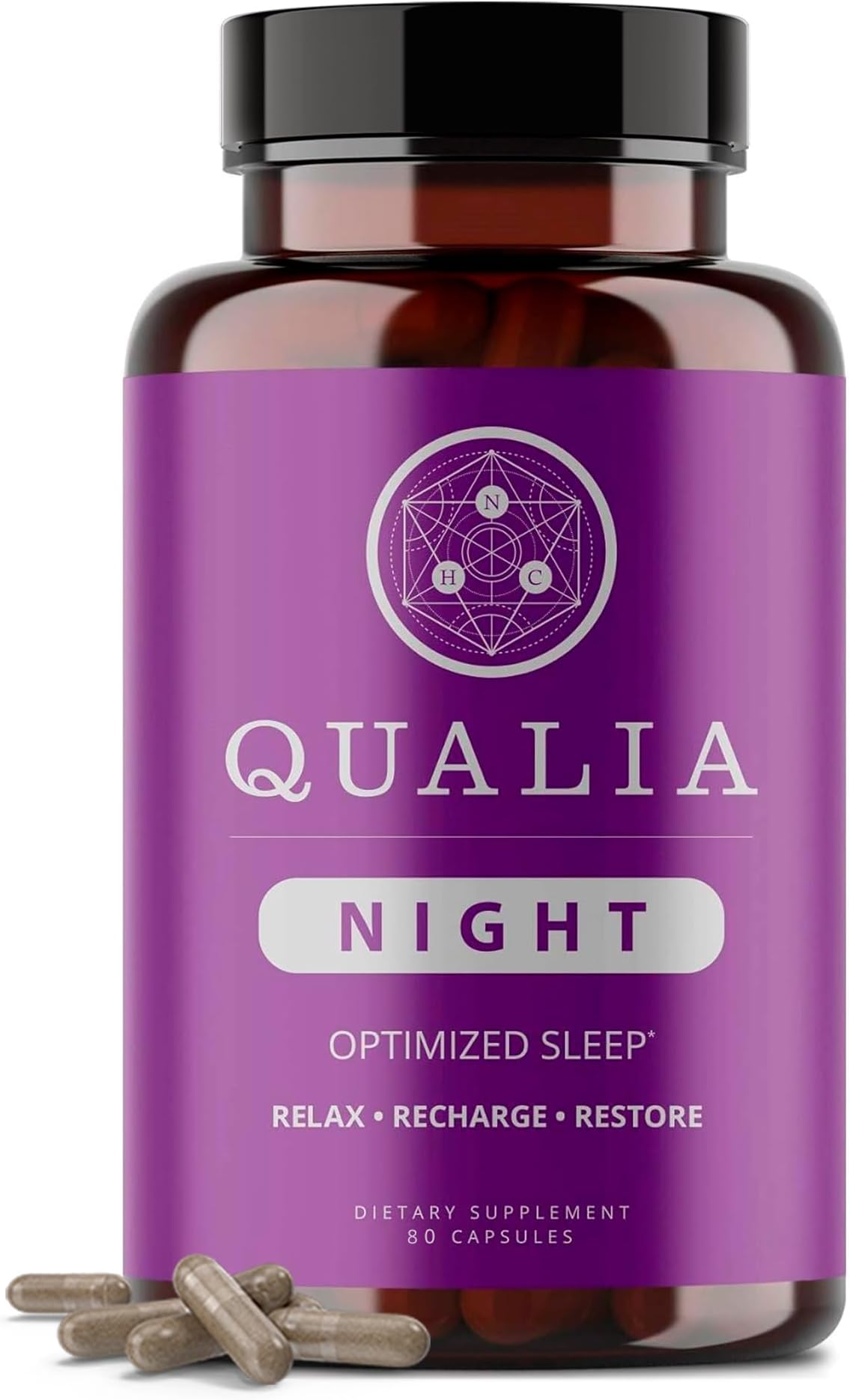 NEUROHACKER COLLECTIVE Qualia Night Sleep Aid | Non-Habit Forming | Science-Backed Supplement for Deep Refreshing Sleep | Melatonin-Free, Vegan, Non-GMO, Gluten-Free