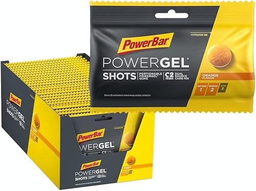 Powerbar PowerGel Shots Orange 24x60g - Gomas de carbohidratos con C2MAX + Vitamina B6