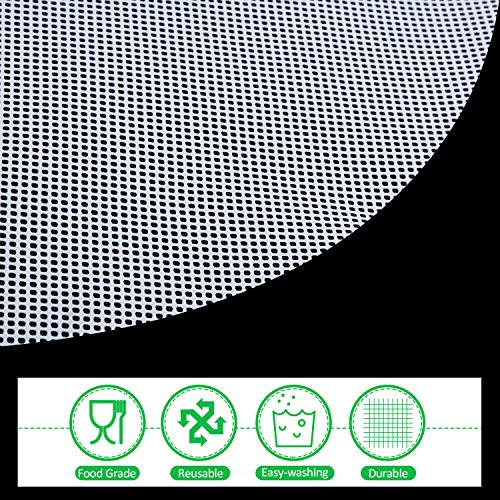 4 Pieces Round Silicone Dehydrator Sheets Non-Stick Food Dehydrator Mats Reusable Silicone Steamer Mesh Baking Mat For Fruit Dryer #TOP2