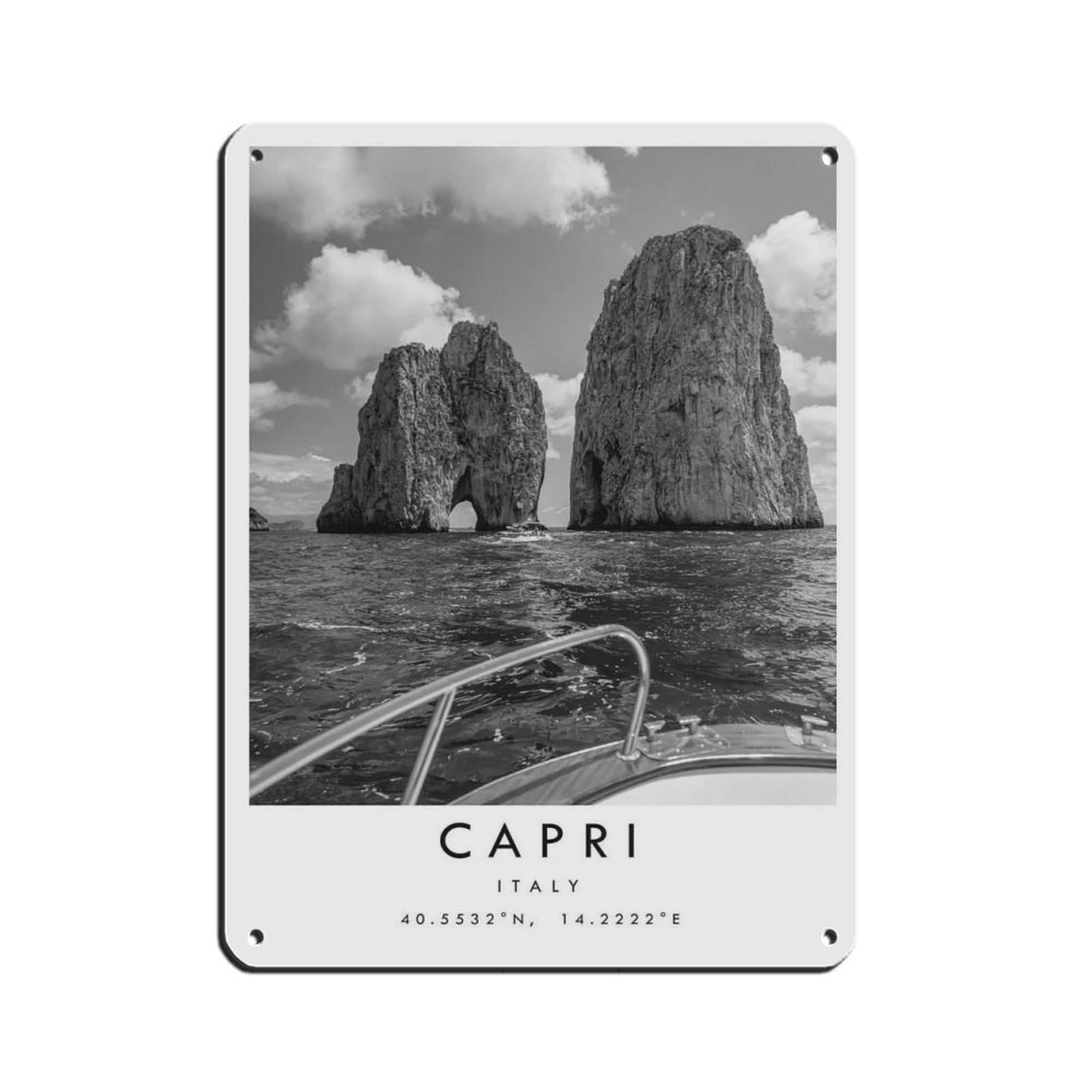 Capri Travel, Italy Poster (2) Retro Poster Metal Tin Sign Chic Art Retro Iron Painting Bar People Cave Cafe Family Garage Poster Wall Decoration 12x16inch(30x40cm)