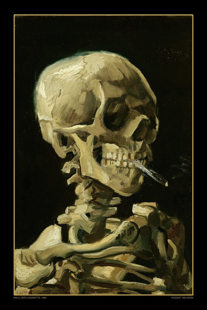 Amazon.com: HUNTINGTON GRAPHICS Skull with Cigarette - 1885 by Vincent Van  Gogh