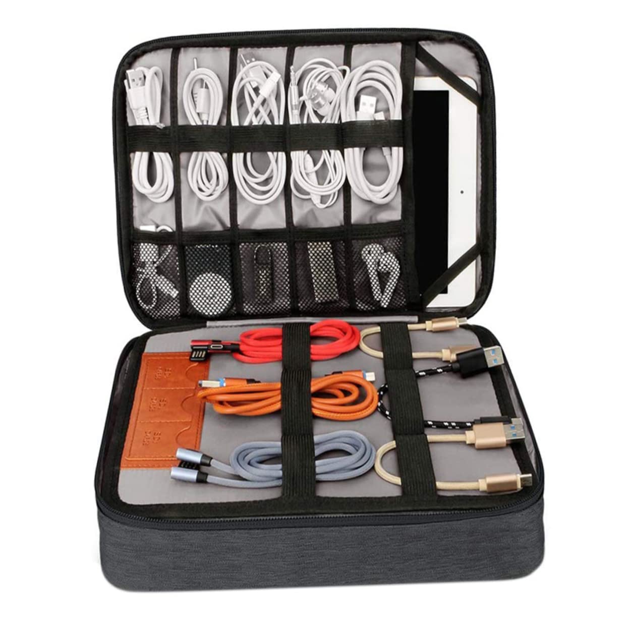 SHINEOFI Borsa Porta Cavi Organizer da Viaggio Strati Custodia per Dispositivi Elettronici Organizzatore per Cavi e Accessori Vari Maniglia per Archiviazione di Telefoni