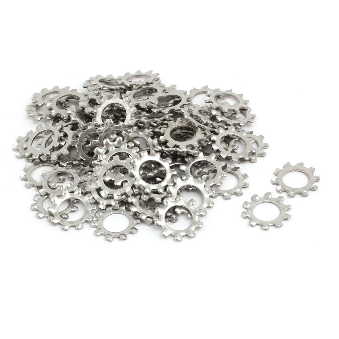Aexit 8mm Inner quality Parts Dia Stainless Steel External Tooth Lock Washer Silver Tone 100pcs Model:94as154qo85
