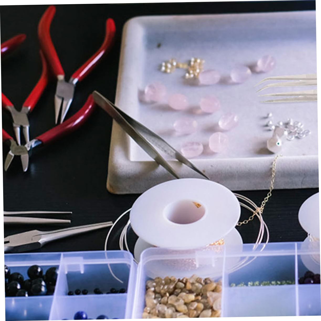 ERINGOGO Sturdy Stainless Steel Tweezers Jewelry Making Use Precision Tweezers Fine Point Coin Tweezers Anti-static