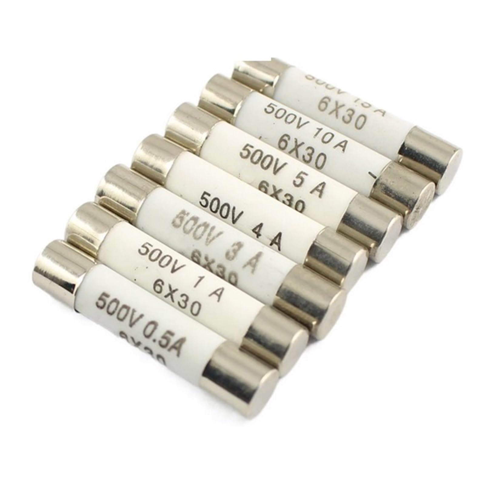 5 pezzi Cartuccia fusibile in ceramica RO58 6x30mm 500V F 0,5A 1A 2A 3A 4A 5A 6A 8A 10A 13A 15A 16A 20A 25A 30A A rottura rapida BS1362 6 * 30mm(2A)