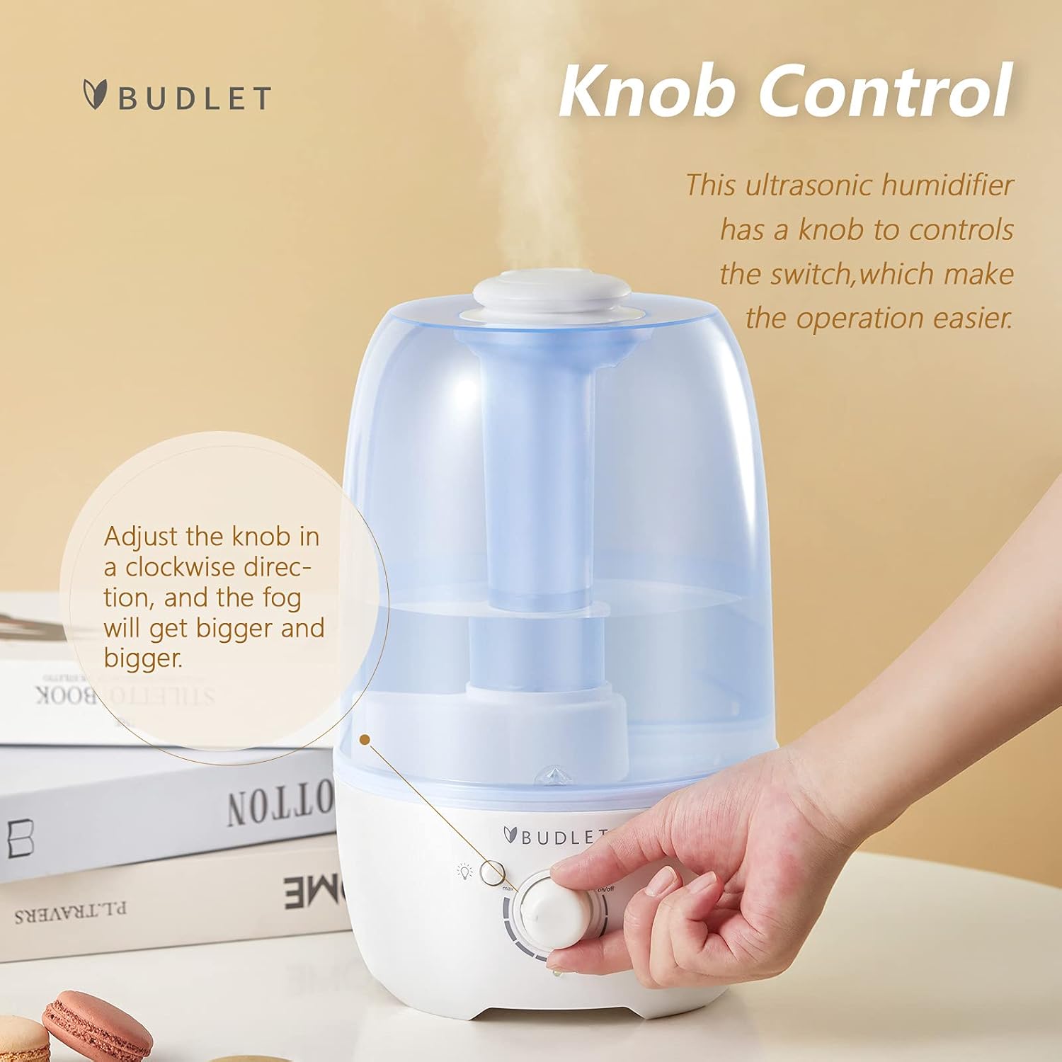 3.2L Ultrasonic Humidifiers-Night Light Cool Mist Humidifiers Quiet Household Humidifier with Essential Oil Diffuser for Bedroom Livingroom or Anywhere,Auto-Shut Off(Blue) : Home & Kitchen