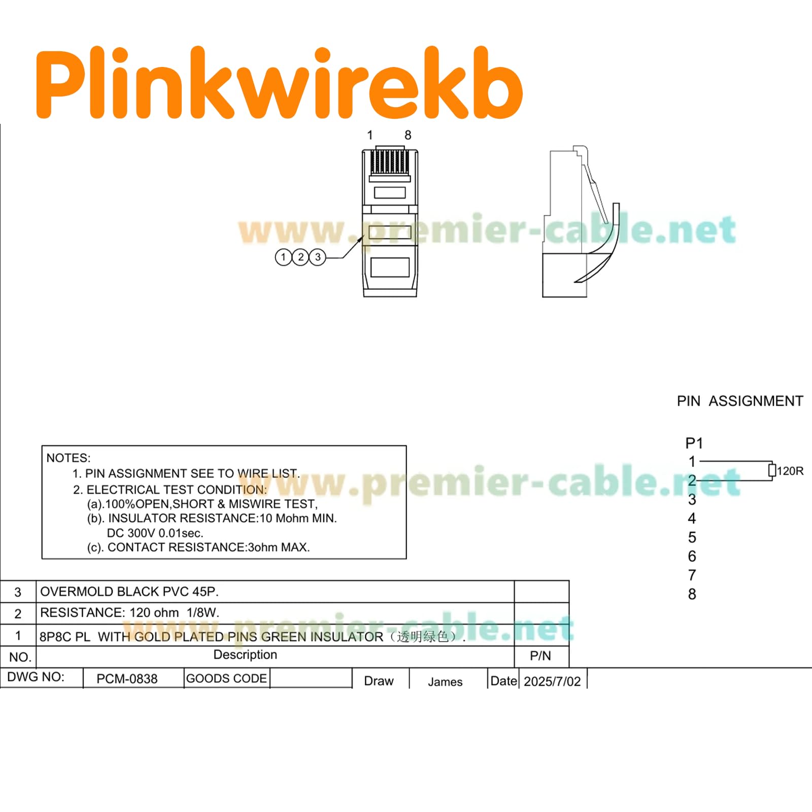 CPOINT RJ45 120 Ohm DMX512 Terminator 1 Universo RJ45-DMXTERM-120 RJ45 8P8C Resistencia de terminación de fin de línea para estabilidad de señal DMX