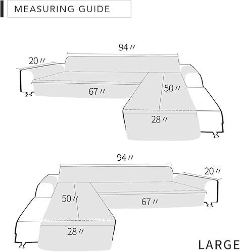 Miniatura 6 de Easy-Going - Funda para sofá en forma de L, funda de sofá modular, funda de sofá reversible, funda protectora de muebles para mascotas, niños,