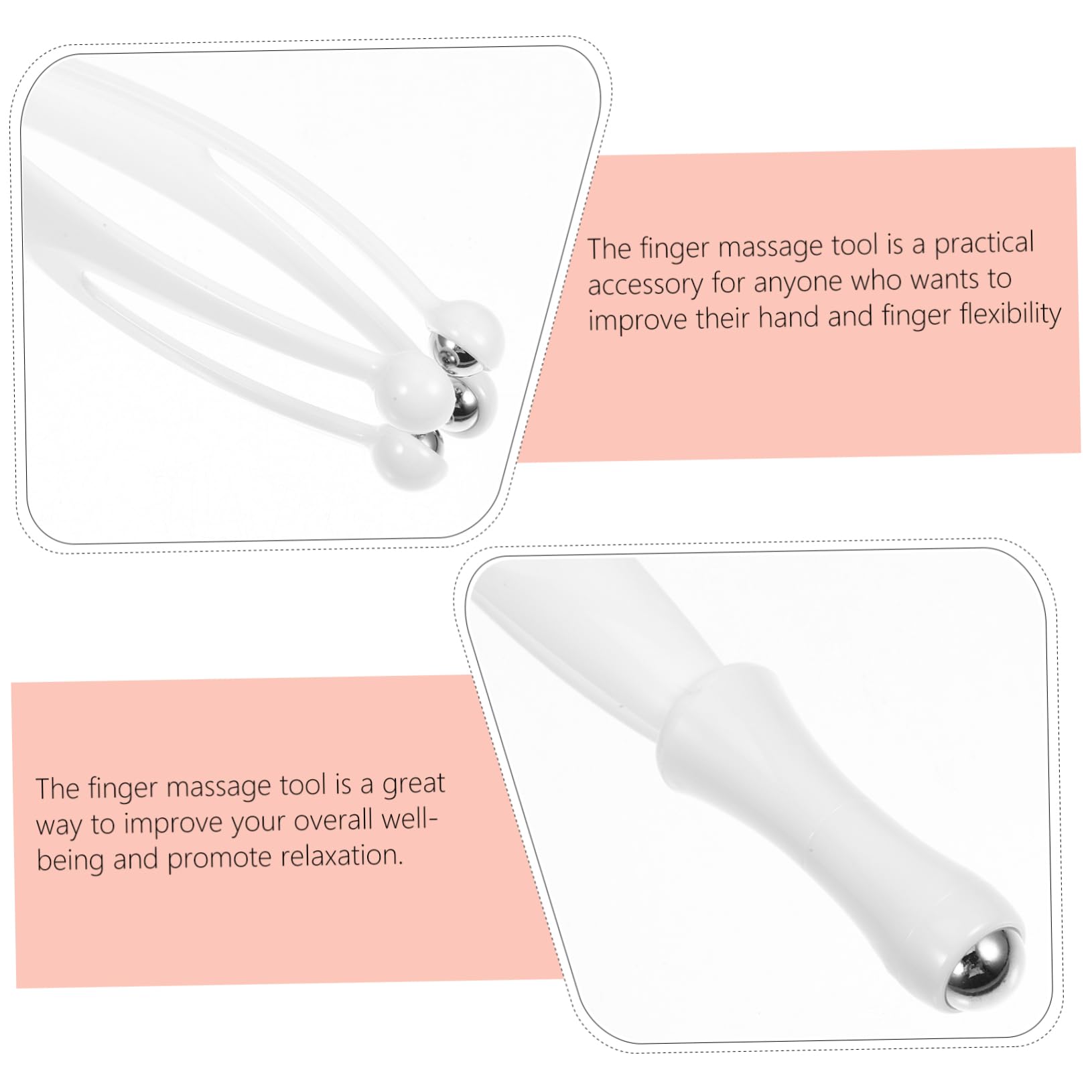 FOMIYES Finger Roller Massager Hand Finger Massager Tool Massage Ball Roller White