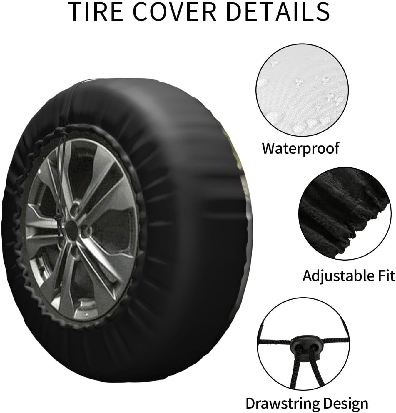 Tractor Agriculture Tranquil Printed Spare Tire Cover,Wheel Protectors,Universal Fit for Jeep Rv SUV and Many Vehicle,14" 15" 16" 17"