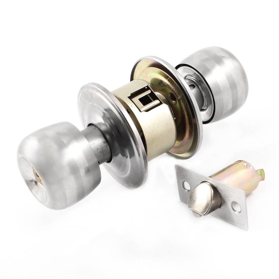 IIVVERR Home Bathroom Door Locker Key Locking Silver Tone Lockable Lock w Keys(Cuarto de baño en el hogar, puerta, casillero, llave, bloqueo, tono plateado, cerradur con llave, llaves