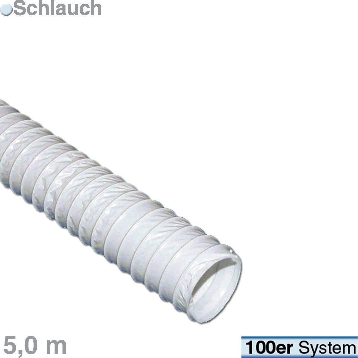 Abluftschlauch Schlauch 100erR 5m Schlauch Flexibel PVC Lüftungsschlauch Flex-Schlauch Abluftrohr für Abluftventilatoren Lüfter Ablufttrockner